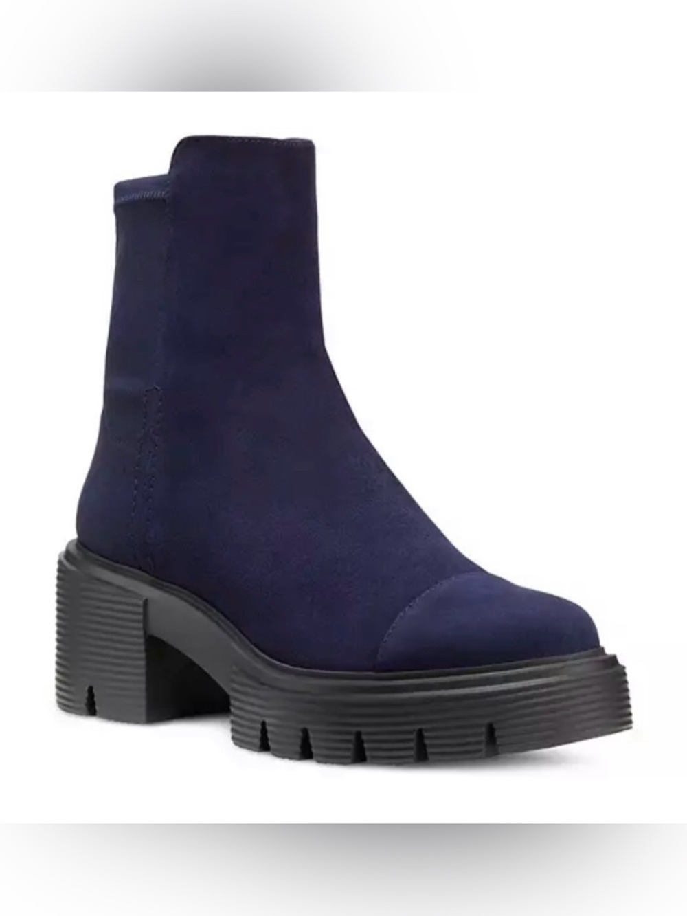 Stuart Weitzman SoHo 5050 Blue Suede Platform Boot Size 5.5